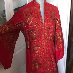 Vintage Kimono TwigaBou Boudima 42 6 red dress